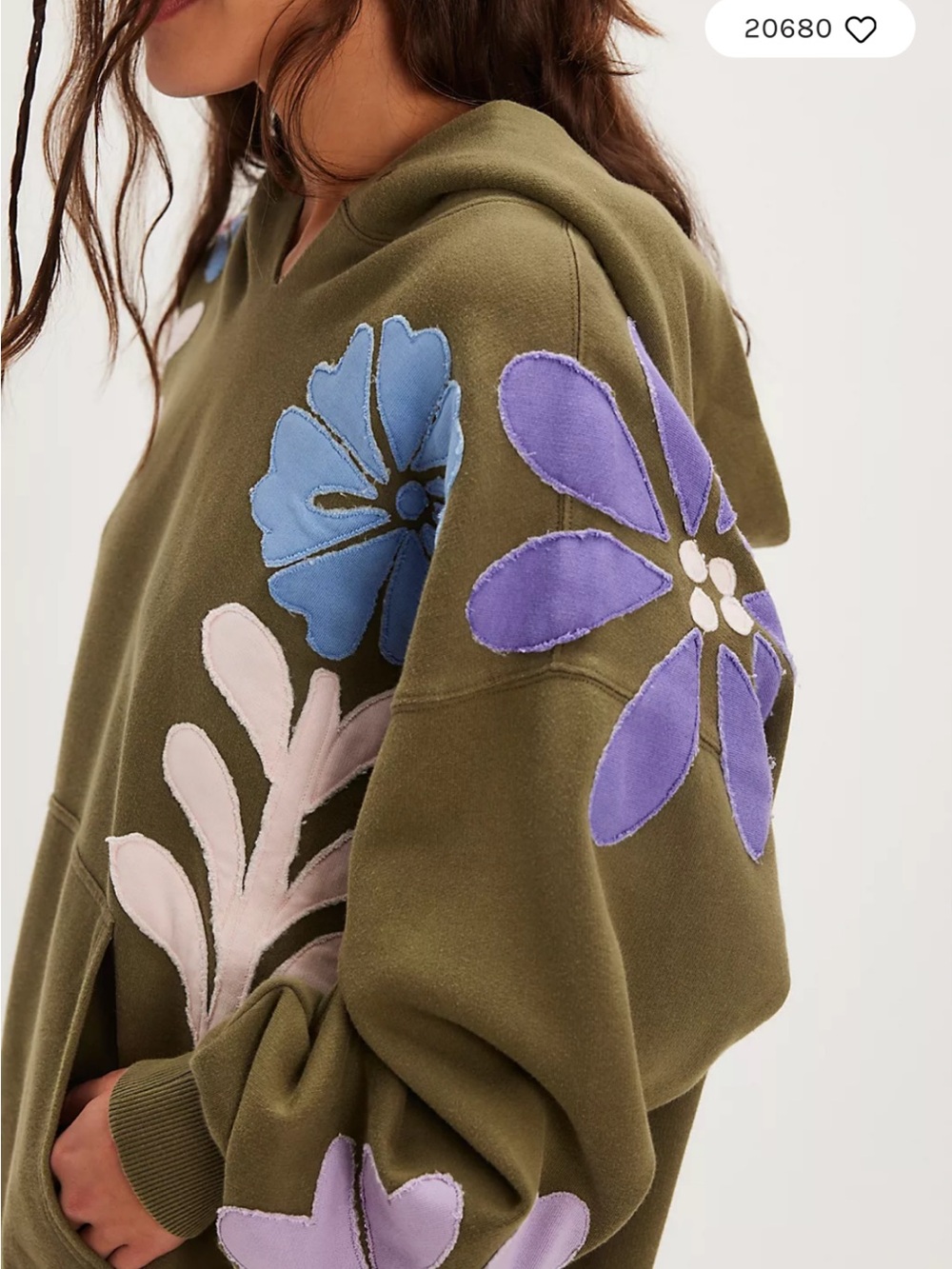 Free People We The Free It's A Vibe Flowers Hoodie NWOT size medium